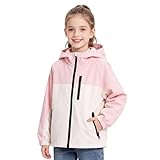 blousons pour filles 【Coupe-vent et imperméable】Conçue pour résister à la pluie légère et au vent, cette veste à capuche garde efficacement votre enfant au sec et bien au chaud lors des journées imprévisibles. Dotée de poignets élastiques et d’un ourlet ample mais ajusté, cette veste imperméable pour enfants améliore la résistance au vent, s’adapte à différentes morphologies et permet une liberté de mouvement sans restriction, ce qui en fait un vêtement d’extérieur idéal pour le printemps et l'automne.