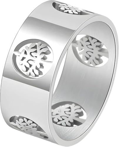 Bague en acier titane homme bijou anneau creux décontracté ado