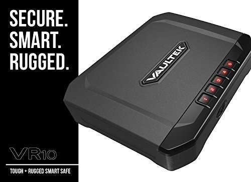 VAULTEK VR10 Bluetooth Smart Handgun Safe Quick Access Pistol Safe with Auto Open Lid and Rechargeable Lithium-ion Battery (Titanium Gray)