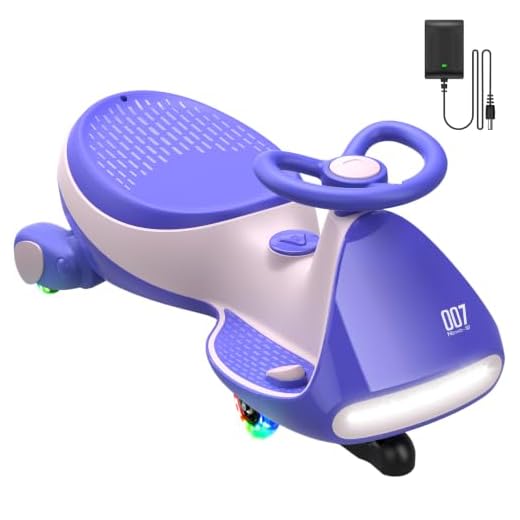 FanttikRide N7 Pro Electric Wiggle Car with Pedal, Rechargeable Battery, CyberWiggle, 2 in 1 Swing Car, 2 Speeds Max 4 Mph, Anti-Rollover, Flashing Wheels, Bluetooth, Ages 3+, 150 Lbs, Pink