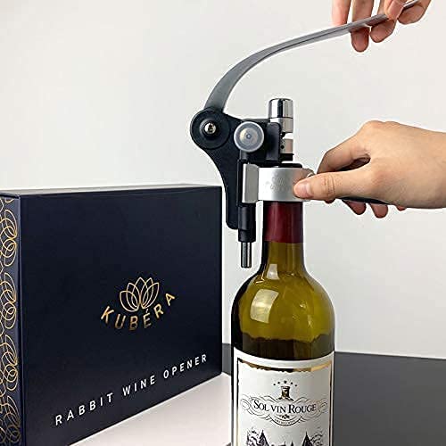 Kubera Wine Opener Corkscrew Set | Wine Bottle Opener Kit With Foil Cutter, Wine Stopper, Extra Spiral Screw, Wine Aerator | Screwpull Levers | Rabbit Wine Openers | Wine Accessories Gift Set #TOP4
