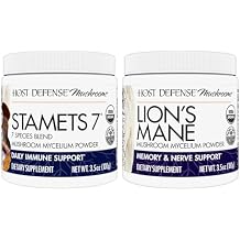 Host Defense Bundle with Stamets 7 Mushroom Powder, 3.5 oz & Lions Mane Powder, 3.5 oz - Support Immune Health with 7 Species Blend - Support Brain Health, Memory & Focus*