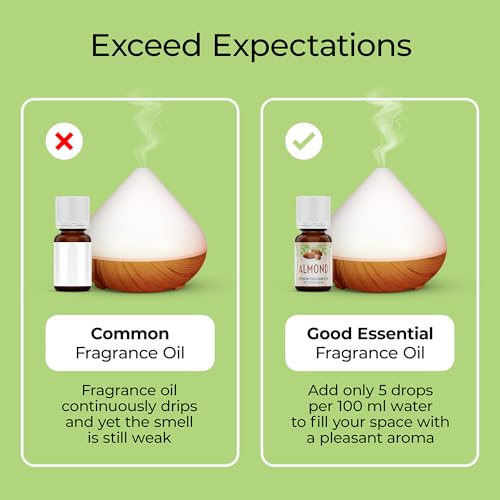 Image of Good Essential - Professional Almond Fragrance Oil 10 ml for Diffuser, Candles, Soaps, Perfume, Aromatherapy 0.33 fl oz