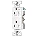 Eaton 6352CHW Half Control Decora Duplex Commercial Specification Grade Receptacle, 20 Amp - 125V, White