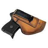 Relentless Tactical The Defender Leather IWB Holster - Made in USA - Fits Ruger LCP, LCP2, Sig P238, P290, S&W Bodyguard .380 and Most .380's - Made in USA - Charred Oak Right Handed