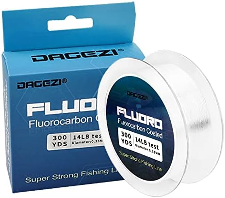 DAGEZI Fluorocarbon Coated Fishing Line 300yds Faster Sinking Abrasion Resistant Invisible Super Strong Fishing Line (300, 20lb(9.07kg)-0.40mm)