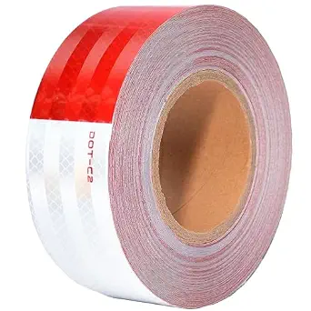 SWRT 2 Inch x 160 Feet DOT-C2 Reflective Tape Red White Waterproof Conspicuity Warning Tape for Vehicles and Outdoor Use