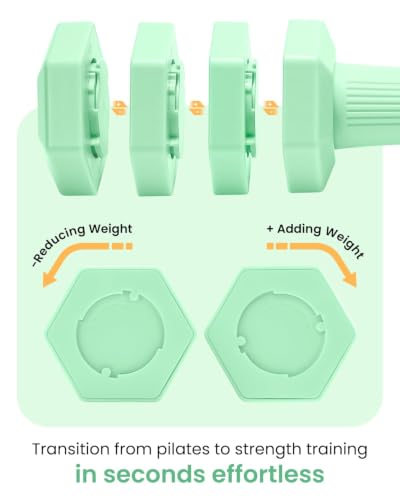 Adjustable Dumbbell Set, 4-in-1 Hand Weights, 5 LB Pair for Women Men