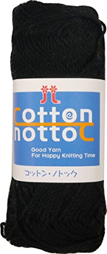 ハマナカ コットンノトック 毛糸 合太 col.10 ブラック 系 25g 約90m 5玉セット 0011