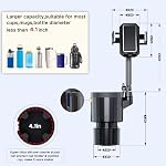 2-in-1 Car Phone Holder Mount with Adjustable Base,360° Adjustable Car Phone Mount, Cup Holder Phone Mount Fits Upto 4.1” Cups and All Smartphones, Universal Sturdy Cup Holder Expander