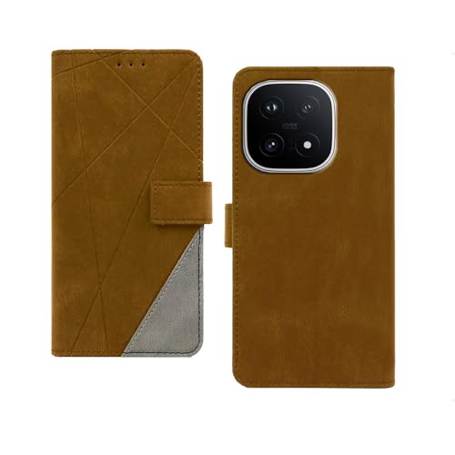 Image of amazon basics iQOO 15 5G Flip Cover | Card Pockets Wallet & Stand | Flip Cover for iQOO 15 5G (Brown with Grey)