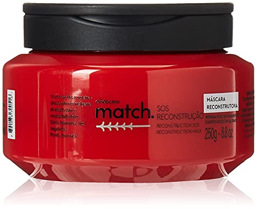 Boticario - Linha Match (SOS Reconstrucao) - Mascara Capilar 250 Gr - (Boticario - Match (SOS Reconstruction) Collection - Hair Mascara Net 8.81 Oz)