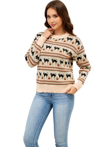 Ugly Christmas Sweater Women Funny Winter Warm Plus Size Christmas Santa Sweater Womens Oversized 2025 Trendy Holiday Long Winter Dressy Lightweight Pullover for Women 2026-H Cat-S