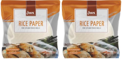 Image of Jvapa Rice Paper Sheet - 400Gms (Chả gio) | Round | 22 cm | Gluten-Free | Perfect for Fried Rolls, Wraps & Dumplings (Pack of 2)
