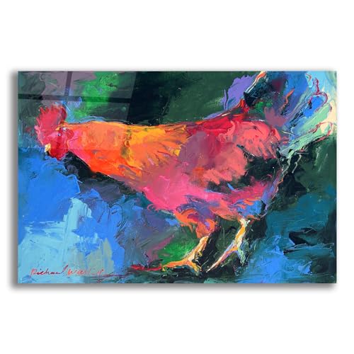 Epic Art 'Art Chicken' by Richard Wallich, Acrylic Glass Wall Art, 16"x12" by Epic Art - Used condition - US$45.76