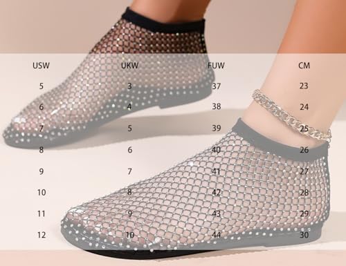 Litex Ultra Comfortable Shiny Gem Mesh Flats, Shiny Gem Mesh Flats, Casual Elasticity Slip On Mesh Flat Shoes for Women2
