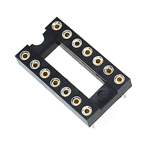 10Pcs IC Socket Flat Foot Round Hole Direct Plug Single Chip Socket 6P 8P 14P 16P 18P 20P 24P 28P 32P 40P (24P-Narrow)