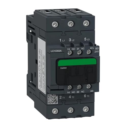 Contacteur électromagnétique LC1D50ABD noir tripolaire 3NO 50 A 24 V