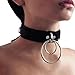 Homelix Gothic Black O-Ring Collar Punk Leather Choker Necklace For Girls Women (style 2)