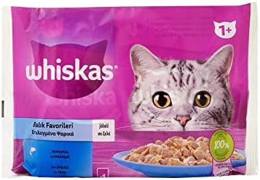 Whiskas Pouch Balık Favorileri Yetişkin Kedi Konservesi 85gr 4'lü — Amazon ürün görseli