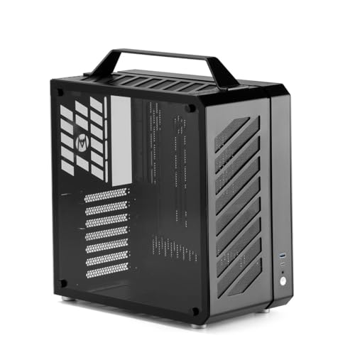 Mechanic Master C34 Compact ATX Case with Carry Handle, Portable Desktop Computer Chassis, Supports...