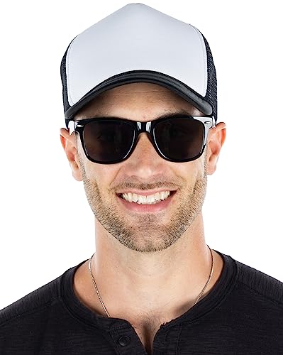 Image of Funky Junque Foam Trucker Hat, Trucker Hats for Women & Men - Blank Adjustable Snapback Mesh Back Baseball Cap