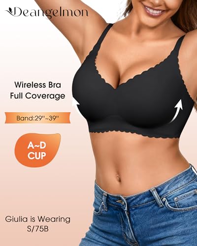 Seamless Jelly Bras for Women 3 Pack - Deep V Wireless Push Up No Wire Womens Bra Padded Comfort with Support for Gifts - Image 4