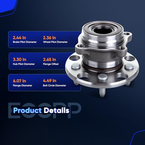 Image of ECCPP 2-Piece 512337 Wheel Hub Bearing for Lexus GS F 2016-2020 | for Lexus GS300 2006 5 lugs w /ABS Sensor Pre-Greased Sealed