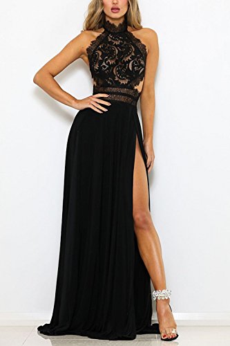 Yacun Lange zomerjurk, maxi-model met hoge split, kant en blote rug - Image 4