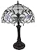Tiffany Style Table Lamp Banker Jeweled 23
