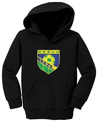 Tcombo Brazil Soccer - Brasil Distressed Badge Toddler/Youth Fleece Hoodie2