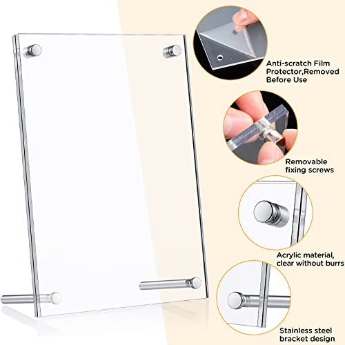10 Pieces Clear Acrylic Picture Frames Acrylic Photo Frame Desktop Display Double Sided Acrylic Frame Freestanding Floating Frames For Bedroom Living Room Home Office 6 X 4 Inch #TOP2
