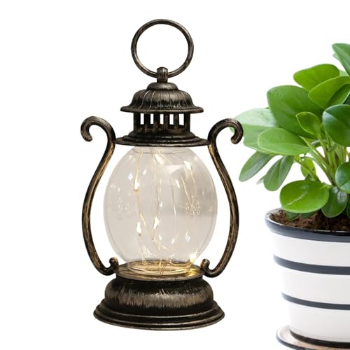 Vintage Laterne Laterne Hängelampe Traditionelle LED Laterne Retro Laterne Batteriebetrieben Outdoor Dekorationen Mini Hängelampe für Halloween Weihnachten