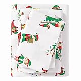 Picture of Great Bay Home Christmas Flannel Sheet Set King Size - 100% Turkish Cotton, Double-Brushed, Winter Bed Sheets - Ultra-Soft, Cozy, 4-Piece Holiday Bedding Set (Christmas Elves)