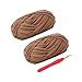 Knitting Yarn Fabric Cloth T-Shirt Yarn Carpet Yarn for Hand DIY Bag Blanket Cushion Crocheting Projects, Pack of 2 Skeins, 3.5 Ounce x 2, 35 Yard x 2, One Crochet Hook (Brown)