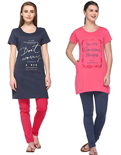 Image of In Love Women's Plus Size Cotton Printed T-Shirt with Pocket - Combo Pack of 2