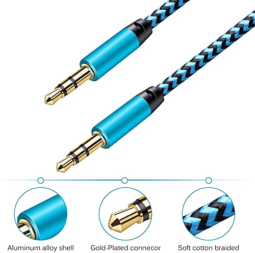 Aux Cord For Car, [6 Pack/10Ft] 3.5Mm Auxiliary Audio Cable, Braided Stereo Aux Chords Compatible Headphone Car, Iphone, Ipod, Samsung Galaxy, Htc, Lg, Google Pixel, Tablet Male To Male Extension #TOP4