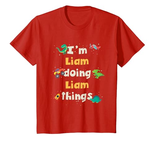 Cool Liam Personalized First Name Boys T-Shirt, Youth, Red, 4T
