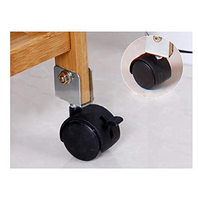 Storage Trolley Cart Serving Trolleys 3 or 4 Layers Dining Cart Wooden Bracket Solid Wood Tray 4 Universal Wheels with Locking Wheels-qnxFyQc2