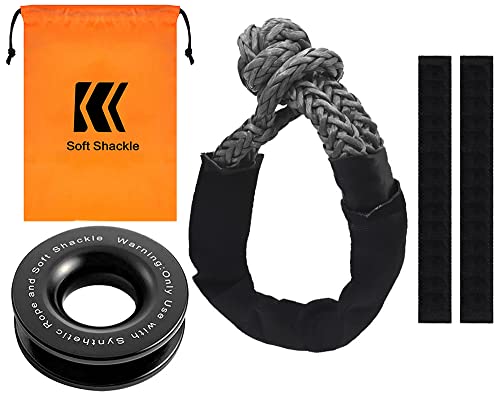 Bneen Soft Shackle Recovery Kit, 7/16" X 22" Light Weight Soft Shackle, 48000Lbs Breaking Strength Recovery Ring For Sailing Suv Off Road Towing Atv #TOP5