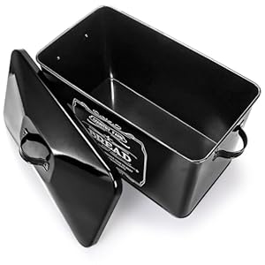 yarlung Metal Bread Box with 3 Kitchen Canisters Set, Large Black Farmhouse Bread Tin for Kitchen Countertop, Coffee Tea Sugar Canister with Lid for Pantry Organizer Home Storage yarlung Metal Bread Box with 3 Kitchen Canisters Set Large Black Farmhouse Bread Tin for Kitchen Countertop Coffee Tea Sugar Canister with Lid for Pantry Organizer Home Storage