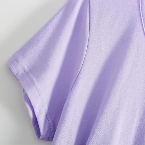 Image of PNAEONG 3 Pack Women's Cotton Nightgown Short Sleeve Shirt Print Sleepdress