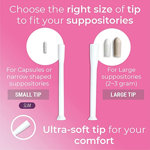 [20 Pack] Natureland Vaginal Suppository Applicators For Women, Designed In Usa, Soft Tip Auxiliary Tool For Pills, Boric Acid, And Ph Balance Tablet Suppositories, Individually Wrapped #TOP1