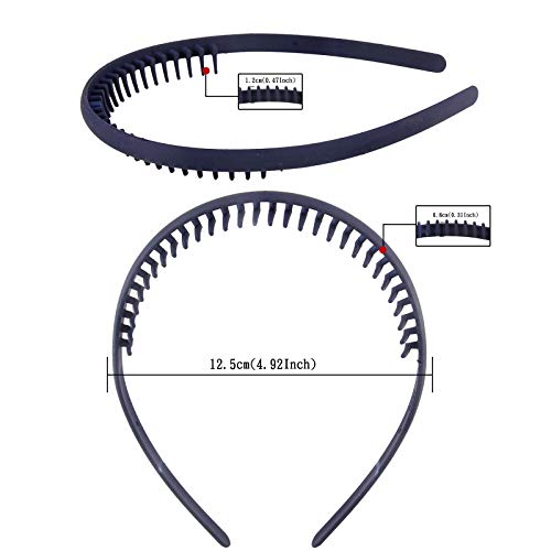 Yeshan Plastic Teeth Headbands For Women Multicolors Non-Slip Tooth Comb Headbands Hair Hoops Soft Hair Accessories ,Pack Of 6 #TOP2