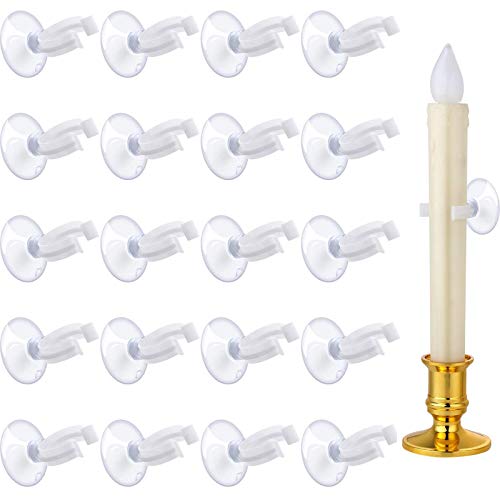 Boao Christmas Candle Suction Cups Holder Window Candle Clamp Candles Suction Holder forChristmas Thanksgiving Party Favors (40 Pieces)