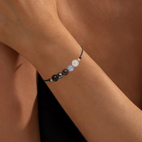 Triple Threat Protection Bracelet for Women,Evil Eye Natural Healing Crystal Beaded Bracelet for Protection4