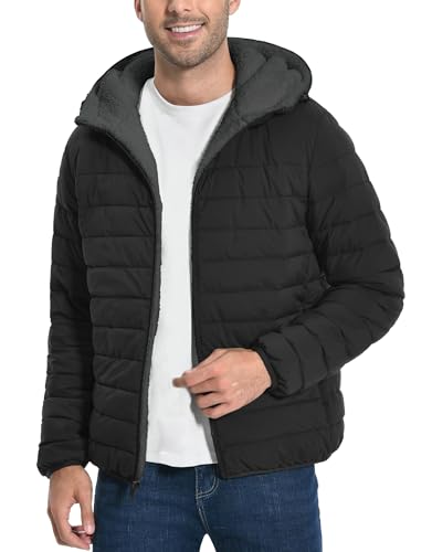 Pioneer Camp Herren Winterjacke Warme Steppjacke mit Kapuze, Sherpa Ausgekleidet Outdoorjacke...