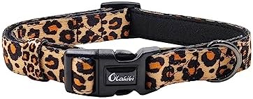 Olahibi Purple Daisy Pattern Dog Collar, Polyester Material, with Soft and Comfortable Neoprene Padding,for Medium Dogs(M,Purple Daisy)