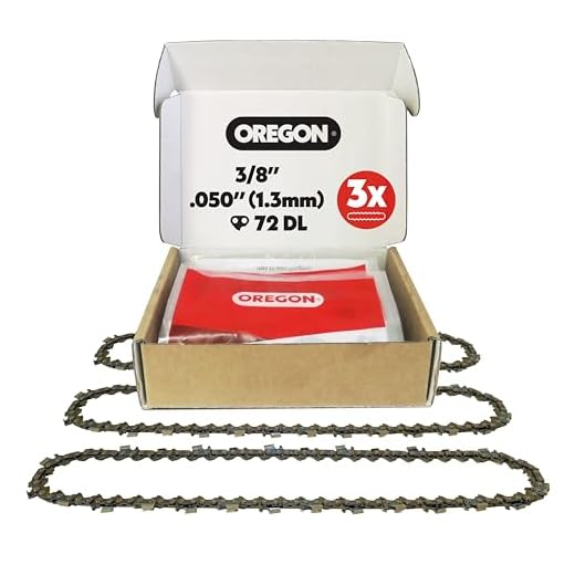Oregon Chainsaw Chain for 20" Bar, 3/8" LP, .050" Gauge, 72 Drive Links