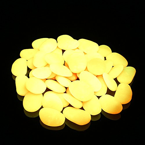 Pierres décoratives de jardin de grande taille avec reflets phosphorescents durables